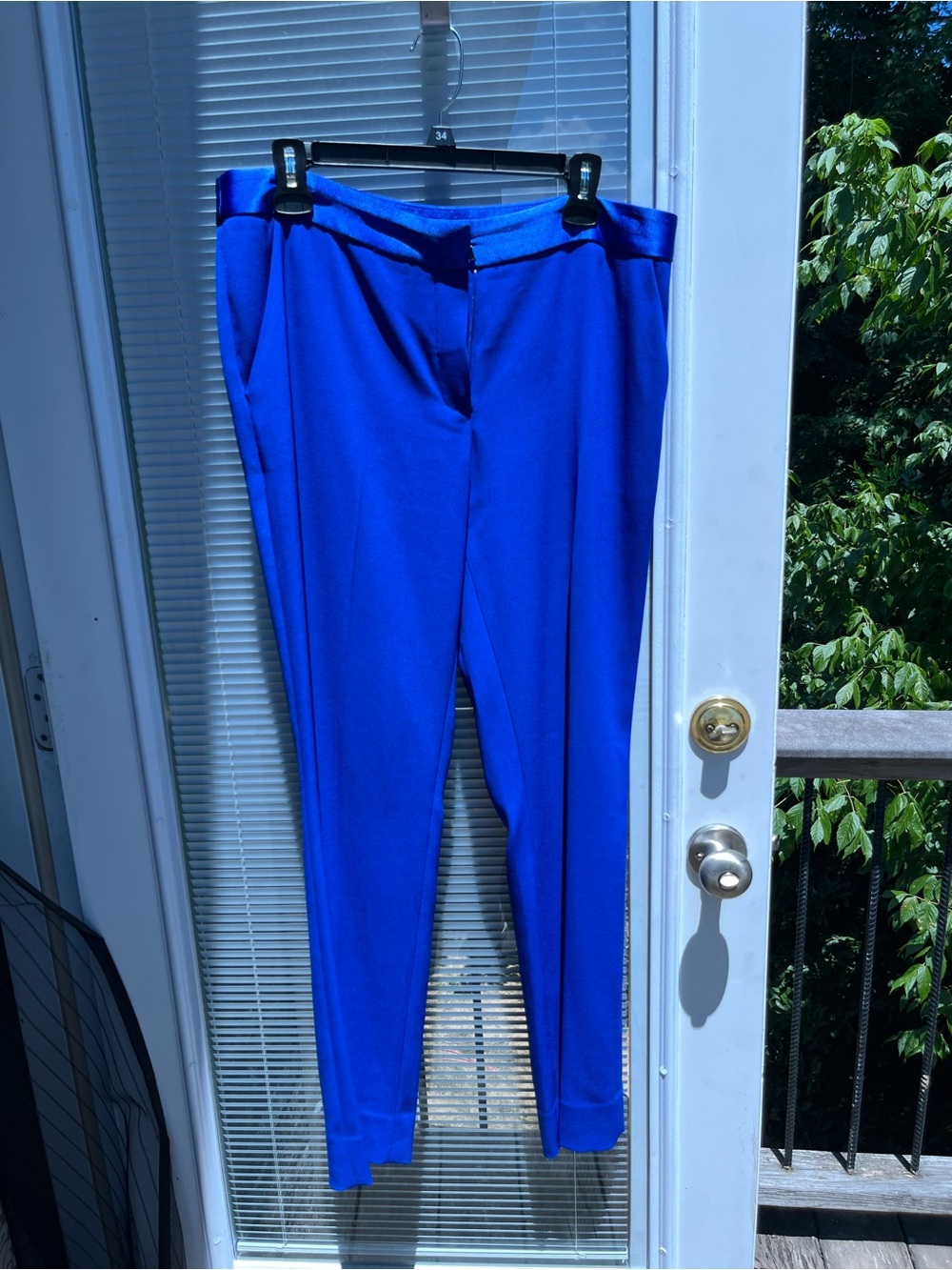 Classic High-Rise Dress Pants in Royal Blue